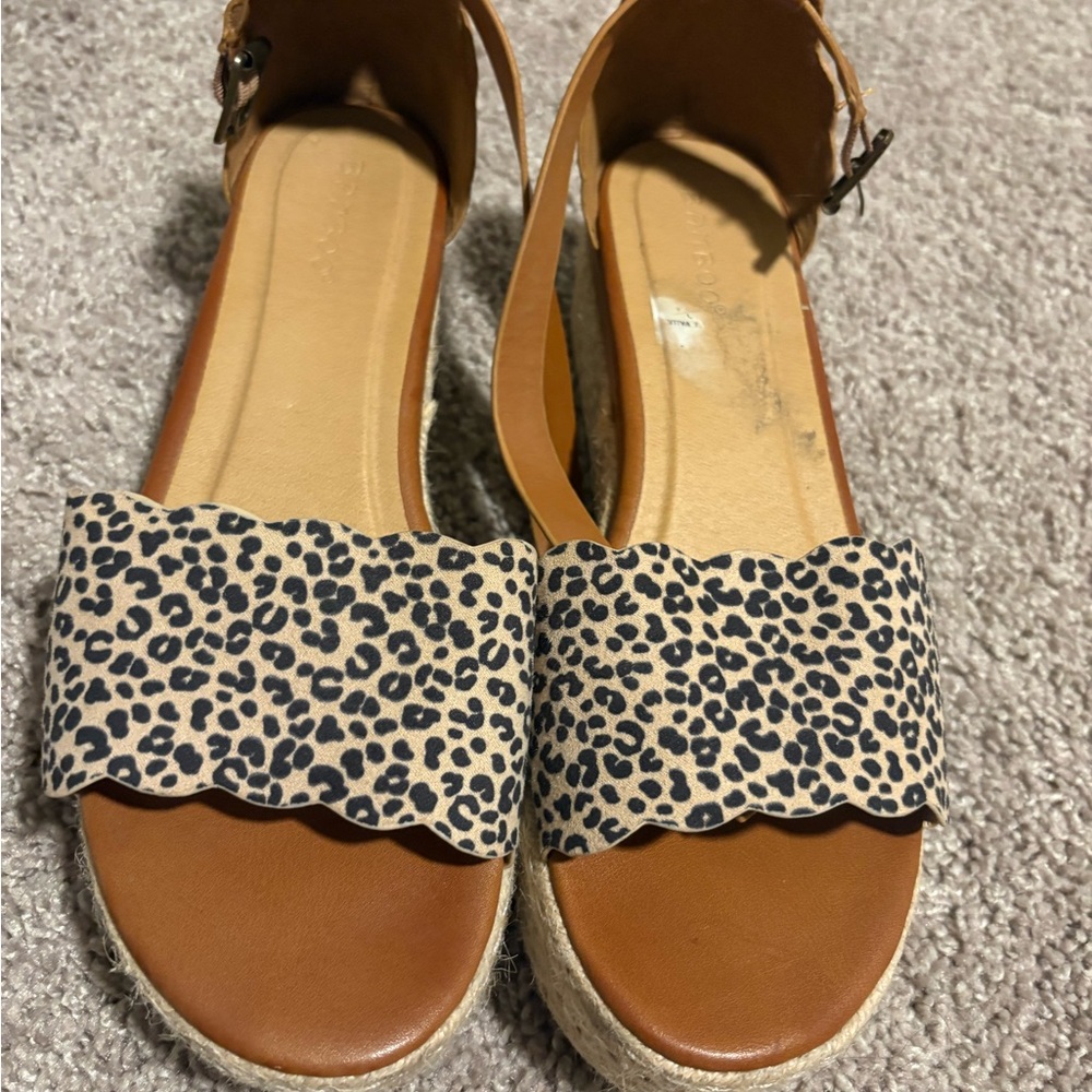 Leopard Print Bamboo  Sandals